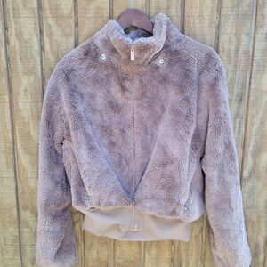 Alo Yoga Foxy Sherpa Camel Khaki Jacket Womens Size S